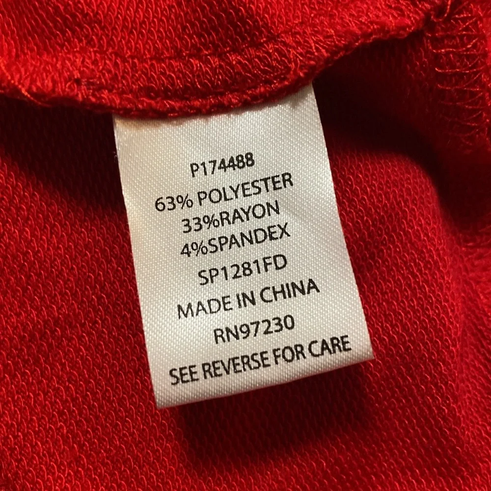 Younique Large Red with blue and white stripes Jacket Poly Rayon Spandex